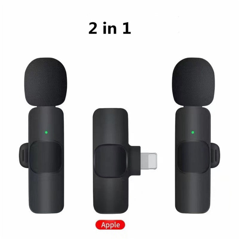 Wireless Lavalier Microphone for Audio & Video Recording, Portable Clip-On Mic for Smartphones & Cameras