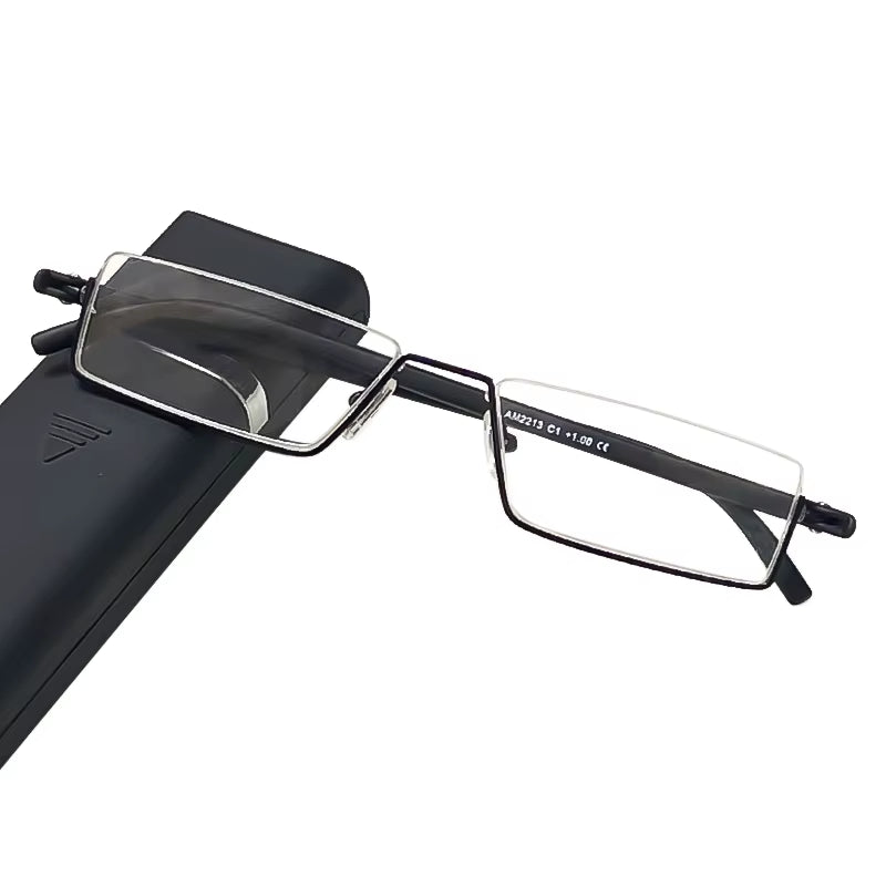 Metal Anti-Blue Light Reading Glasses Men Half Frame Eyewear