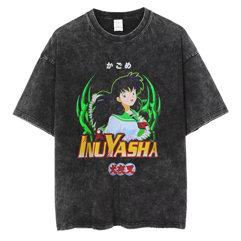 Anime Graphic Vintage Cotton T-Shirt – Unisex Streetwear Tee