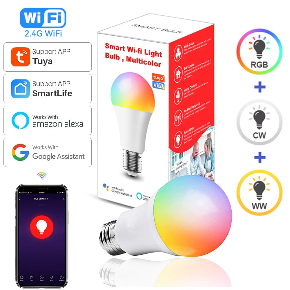 Smart RGB LED Lamp with Remote Control – Color Changing Home Light Bulb