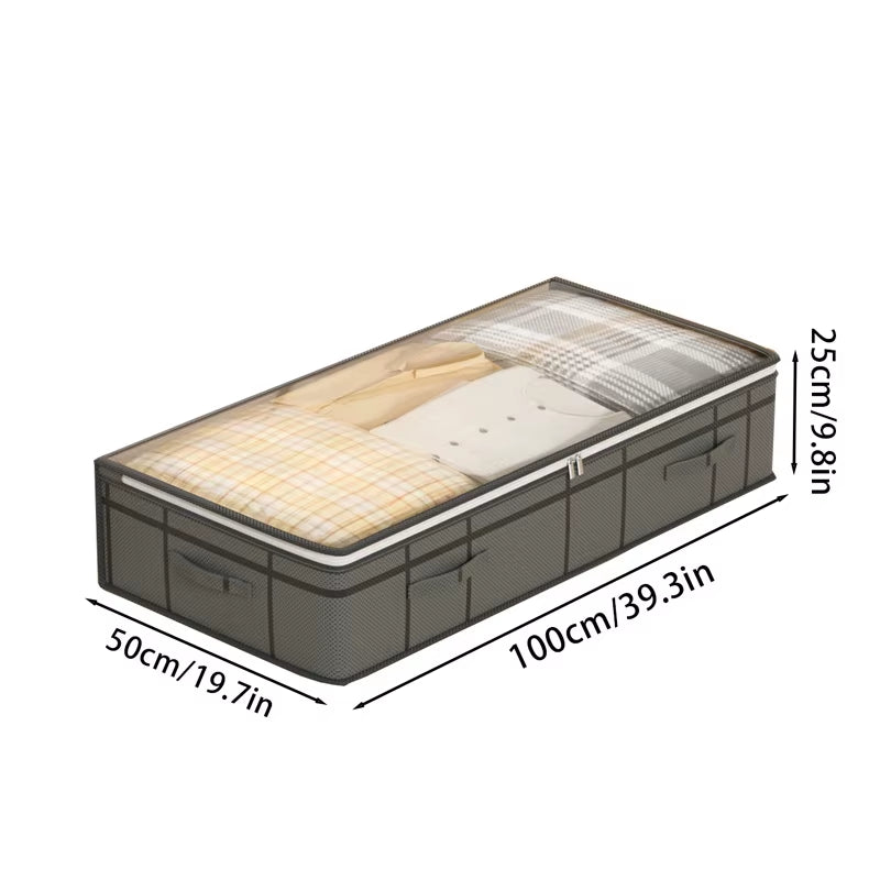 Large Foldable Clothes Storage Bag for Under Bed, Quilt and Blanket Organizer