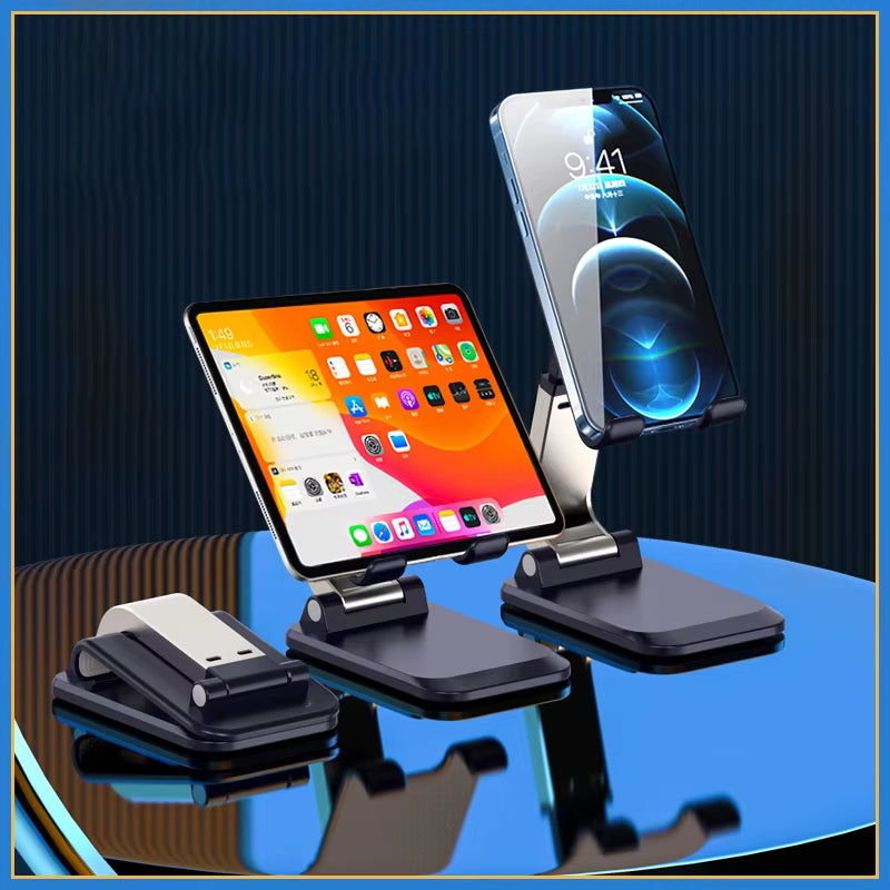 Foldable ABS Desktop Phone Stand for iPad, iPhone, and Smartphones