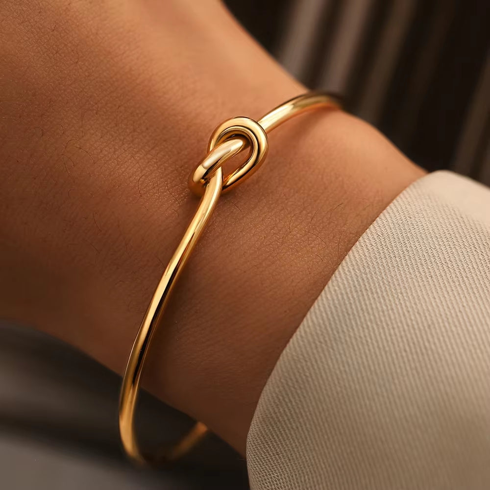 Stainless Steel Vintage Twist Bracelet for Men and Women, Fashion Woven Texture Bangle, Adjustable Jewelry