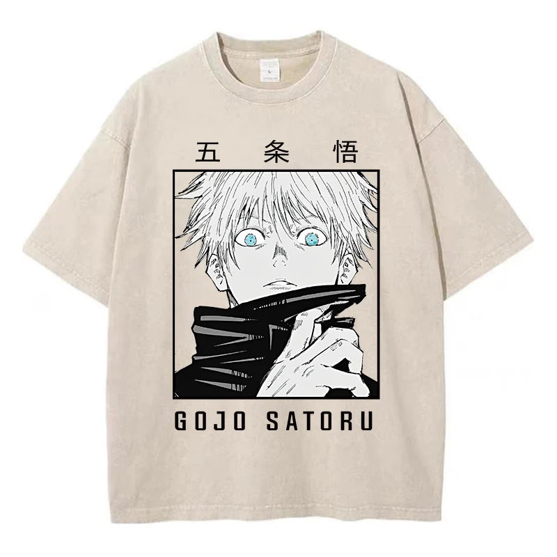 Retro Anime Graphic Cotton T-Shirt – Unisex Summer Streetwear Tee