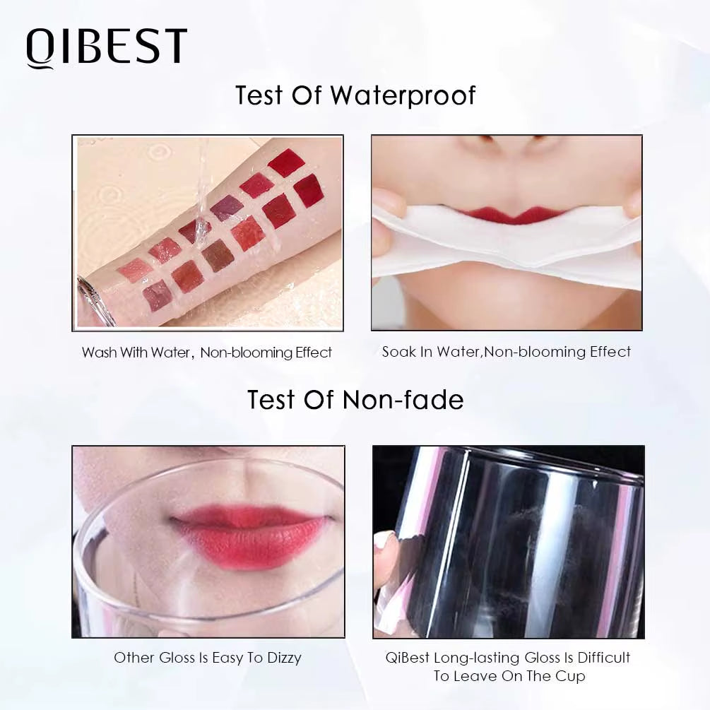Matte Liquid Lipstick – Waterproof Long-Lasting Velvet Lip Gloss, Red & Nude Shades