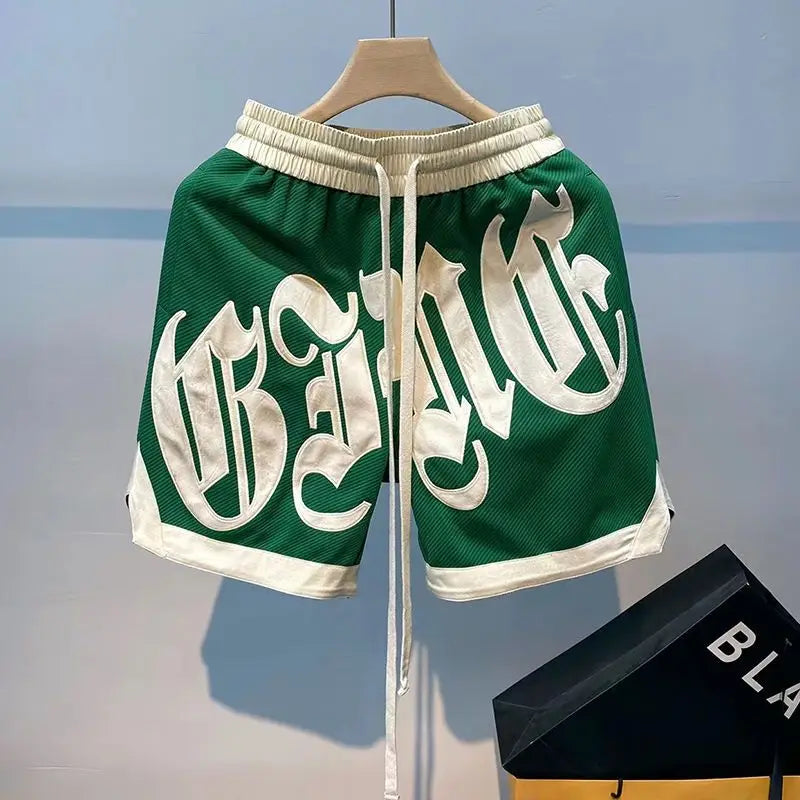 Letter Embroidery Basketball Shorts – Men’s Streetwear Sports Shorts