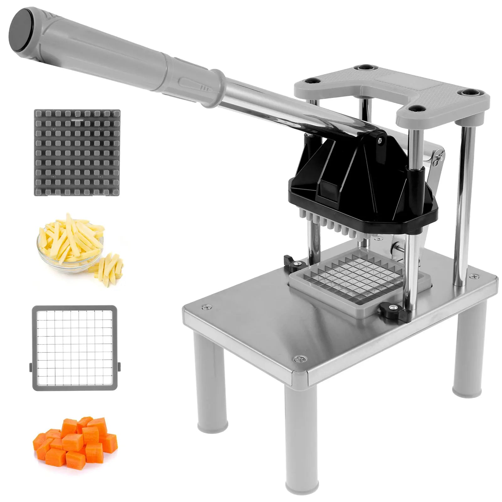Commercial Vegetable and Fruit Chopper French Fry Cutter with Stainless Steel Blades