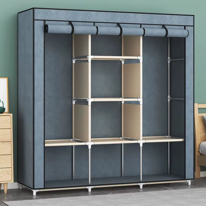 Foldable Wardrobe Closet Organizer for Bedroom Clothes Storage with Shelves