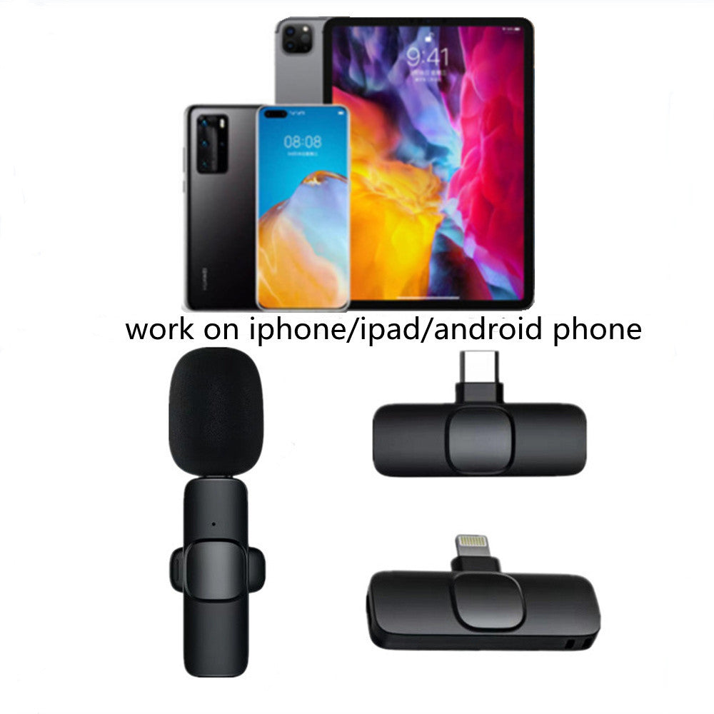 Wireless Lavalier Microphone for Audio & Video Recording, Portable Clip-On Mic for Smartphones & Cameras