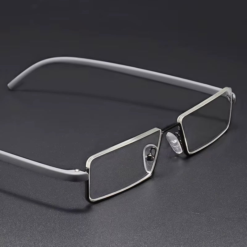 Metal Anti-Blue Light Reading Glasses Men Half Frame Eyewear