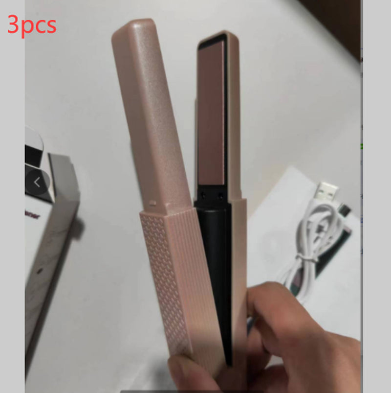 Cordless USB Hair Straightener, Mini Portable Flat Iron for Travel, Quick Heating Hair Styling Tool