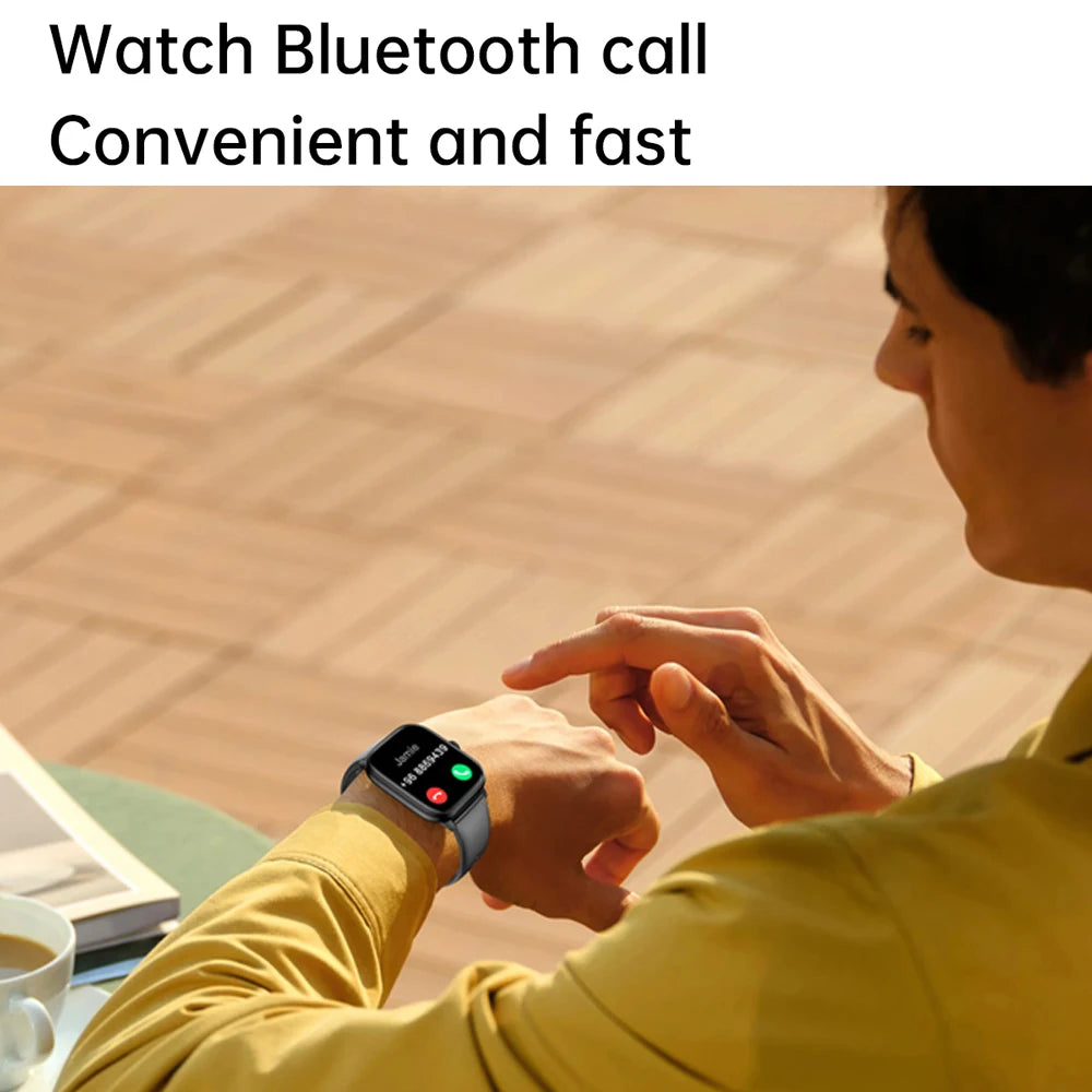 Smart Watch 2024 with Bluetooth Call, Music Control, Fitness Tracker, 2.0” Full Touch Screen, Waterproof Smartwatch for Men