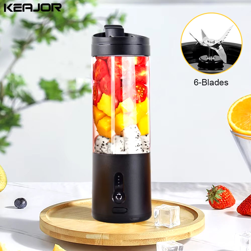 Mini Portable Electric Blender – USB Rechargeable Fruit Juicer & Smoothie Maker