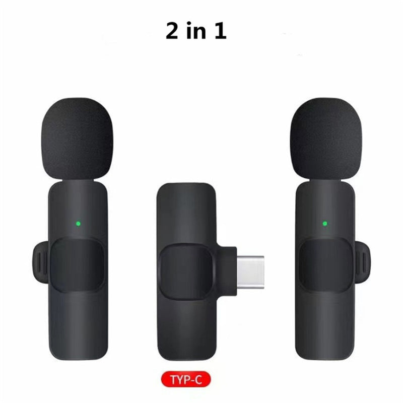 Wireless Lavalier Microphone for Audio & Video Recording, Portable Clip-On Mic for Smartphones & Cameras