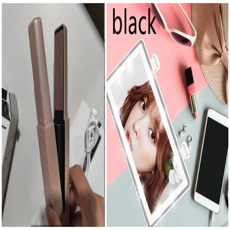 Cordless USB Hair Straightener, Mini Portable Flat Iron for Travel, Quick Heating Hair Styling Tool