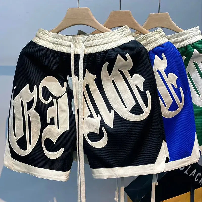 Letter Embroidery Basketball Shorts – Men’s Streetwear Sports Shorts
