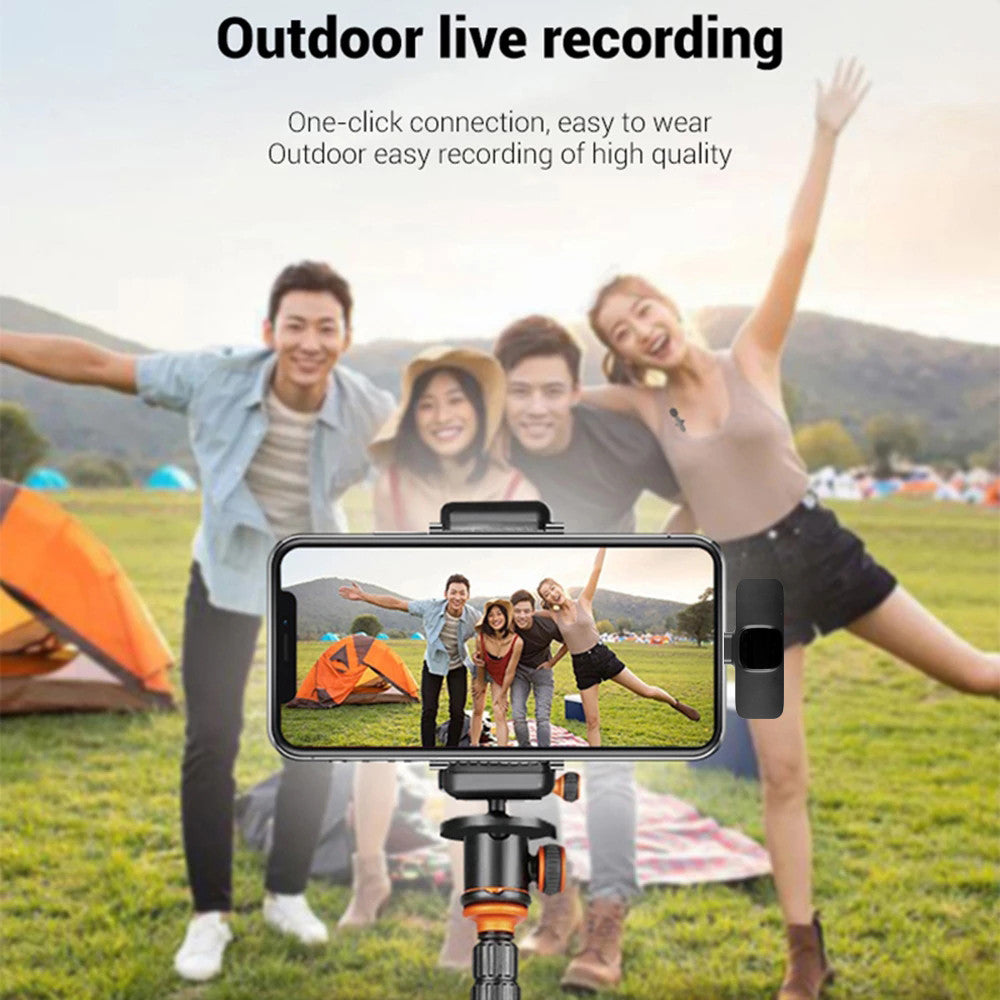 Wireless Lavalier Microphone for Audio & Video Recording, Portable Clip-On Mic for Smartphones & Cameras