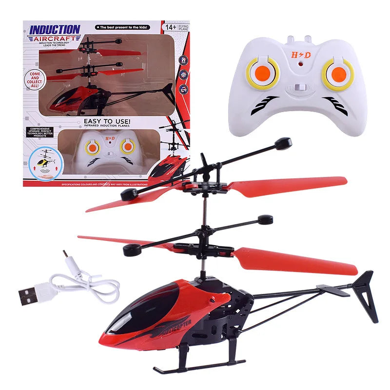 Flying Helicopter Toy USB Rechargeable Induction Hover Drone for Kids