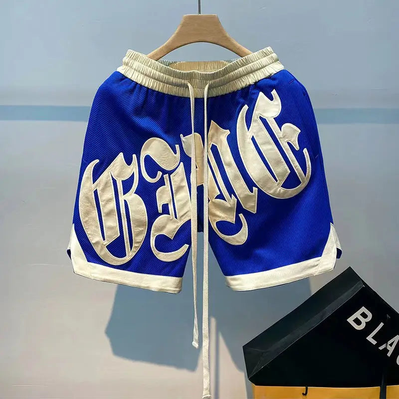 Letter Embroidery Basketball Shorts – Men’s Streetwear Sports Shorts
