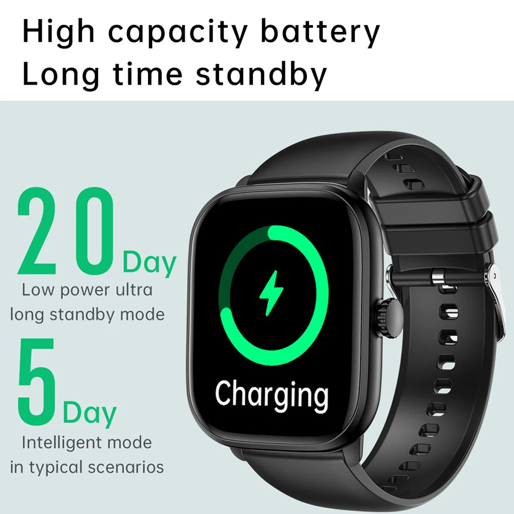 Smart Watch 2024 with Bluetooth Call, Music Control, Fitness Tracker, 2.0” Full Touch Screen, Waterproof Smartwatch for Men