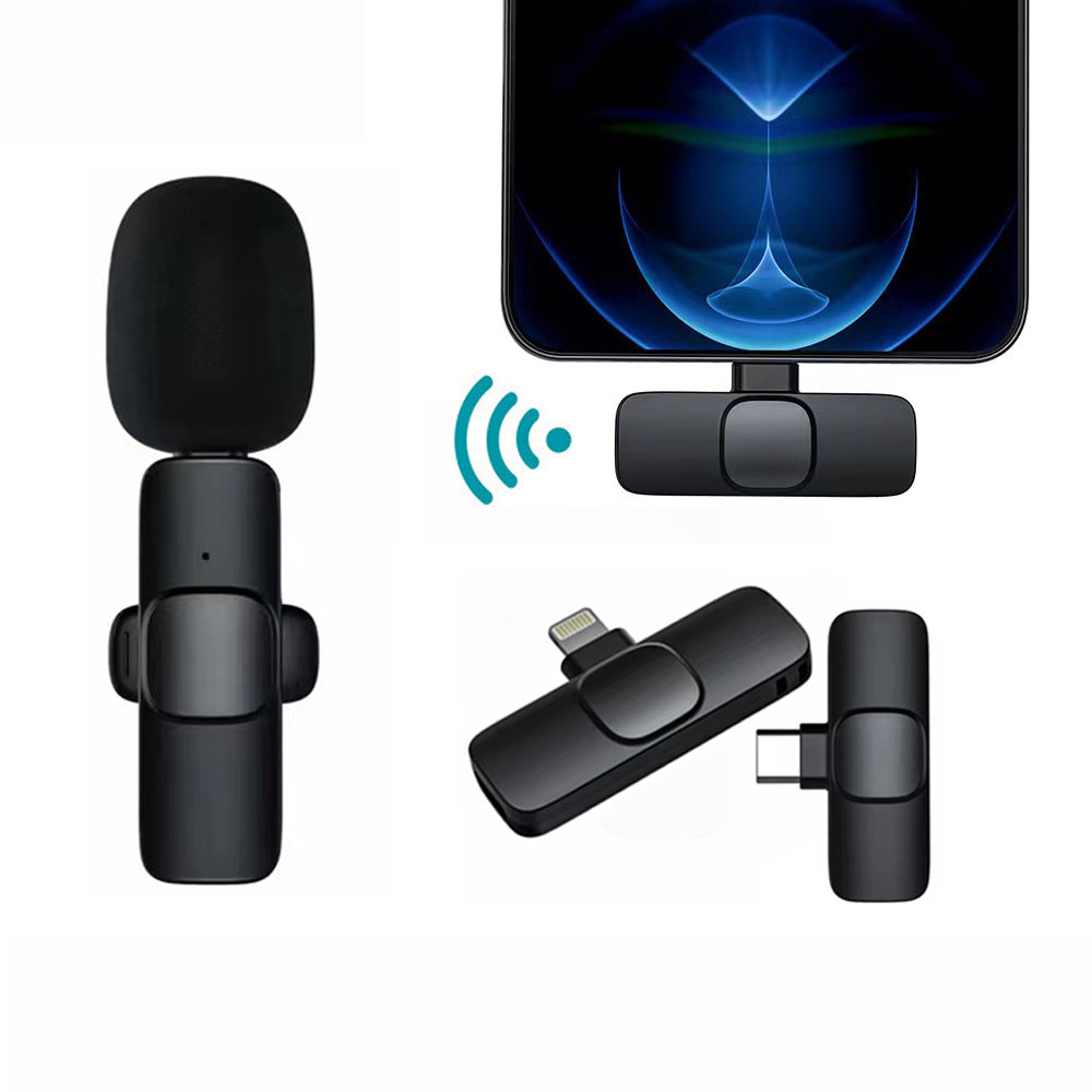 Wireless Lavalier Microphone for Audio & Video Recording, Portable Clip-On Mic for Smartphones & Cameras