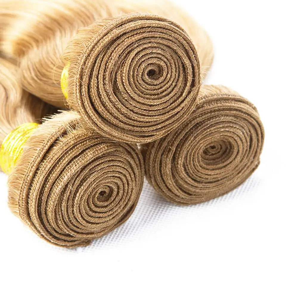 Highlight P27/613 Deep Wave Bundles Honey Blonde Human Hair Bundles 8 -30 Inch Deep Curly 1 3 4 Pcs Wet and Wavy Weave Weft