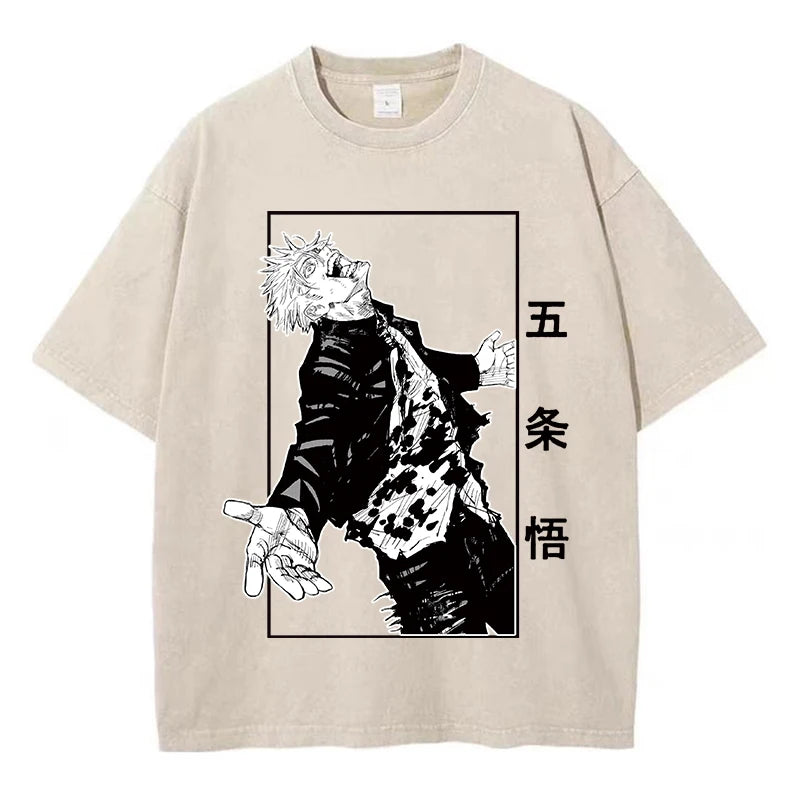 Retro Anime Graphic Cotton T-Shirt – Unisex Summer Streetwear Tee