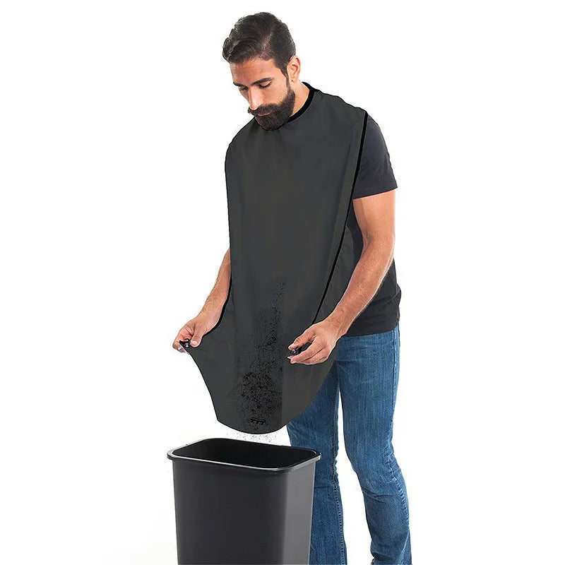 “Beard Shaving Apron – No-Mess Hair Catcher Cape