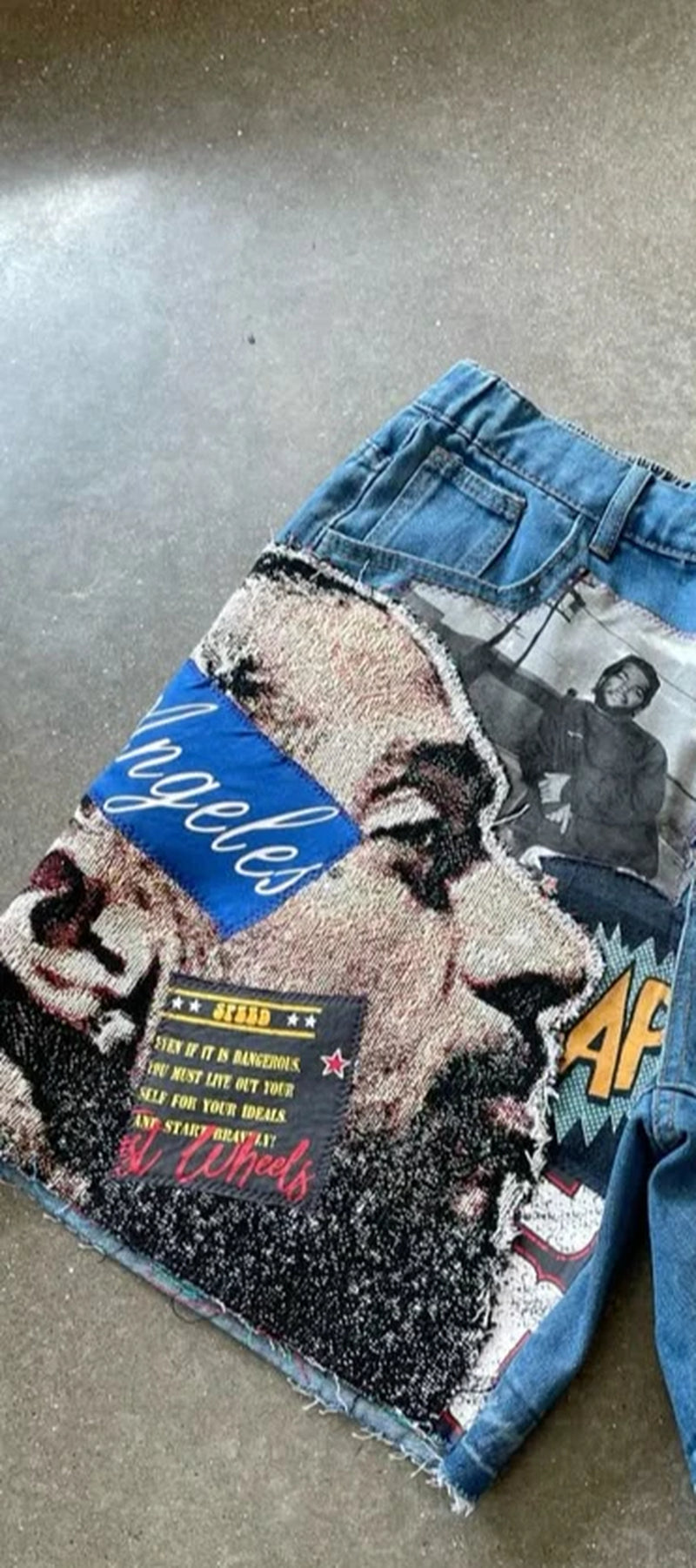 American Retro Denim Shorts Y2K | Unisex Hip Hop Baggy Style