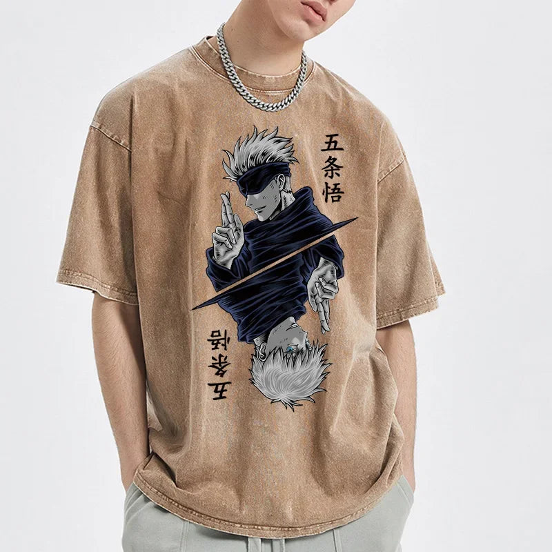 Retro Anime Graphic Cotton T-Shirt – Unisex Summer Streetwear Tee