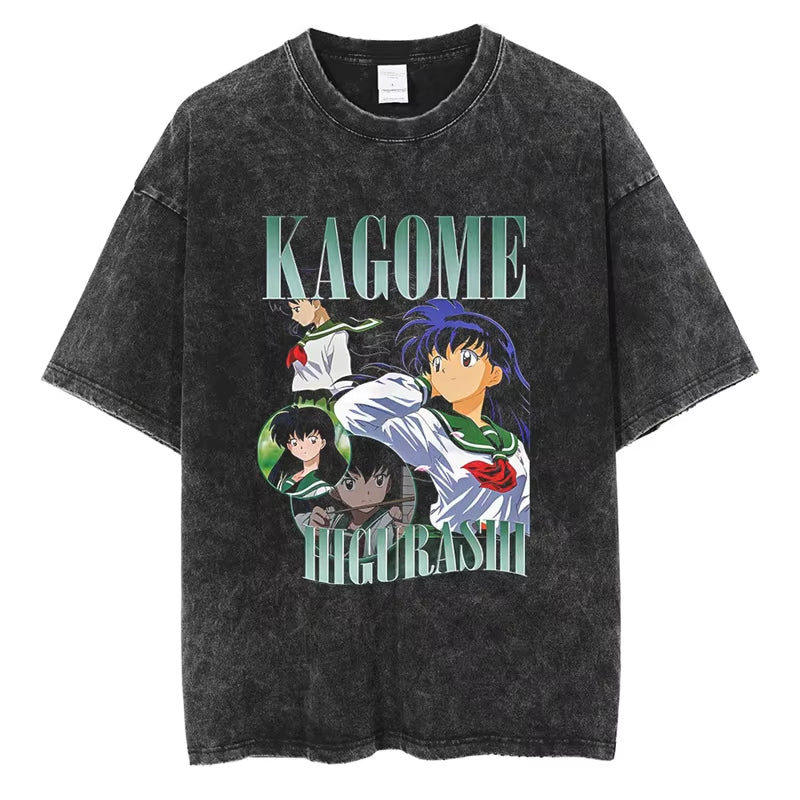 Anime Graphic Vintage Cotton T-Shirt – Unisex Streetwear Tee