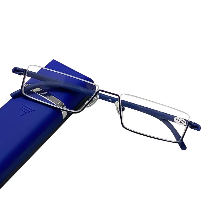 Metal Anti-Blue Light Reading Glasses Men Half Frame Eyewear