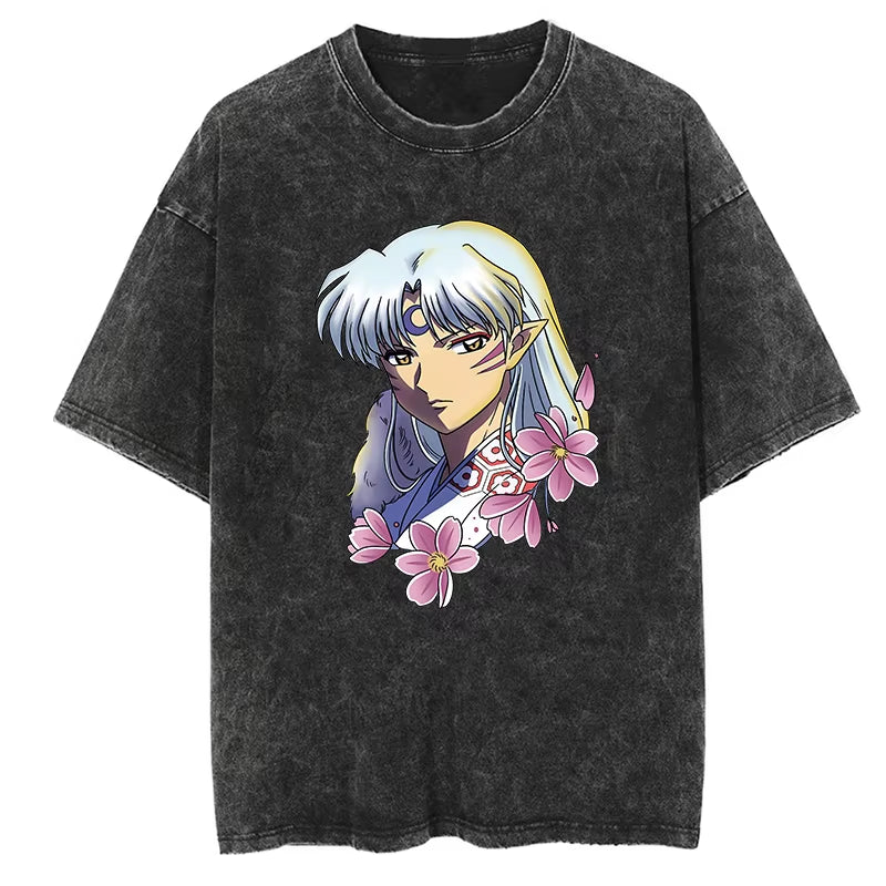 Anime Graphic Vintage Cotton T-Shirt – Unisex Streetwear Tee