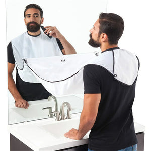 “Beard Shaving Apron – No-Mess Hair Catcher Cape
