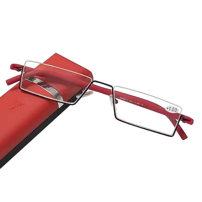 Metal Anti-Blue Light Reading Glasses Men Half Frame Eyewear