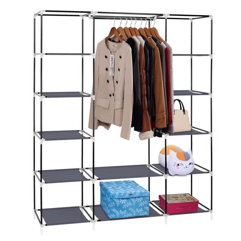 Foldable Wardrobe Closet Organizer for Bedroom Clothes Storage with Shelves