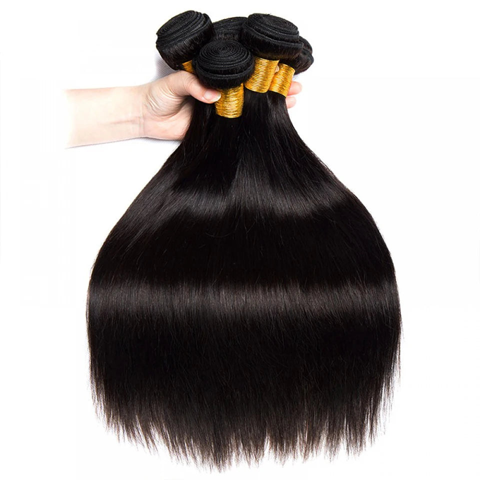 Brazilian Straight Human Hair Weave Bundles - Soft, Silky, Natural Look