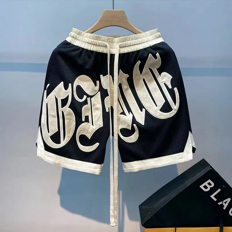Letter Embroidery Basketball Shorts – Men’s Streetwear Sports Shorts