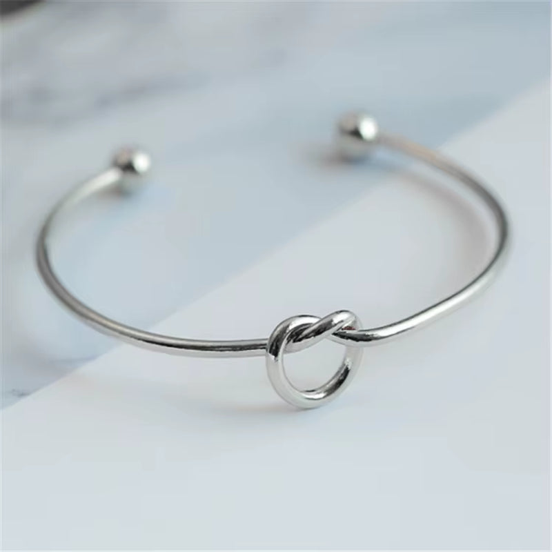 Stainless Steel Vintage Twist Bracelet for Men and Women, Fashion Woven Texture Bangle, Adjustable Jewelry