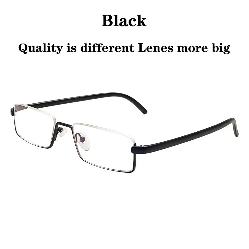 Metal Anti-Blue Light Reading Glasses Men Half Frame Eyewear