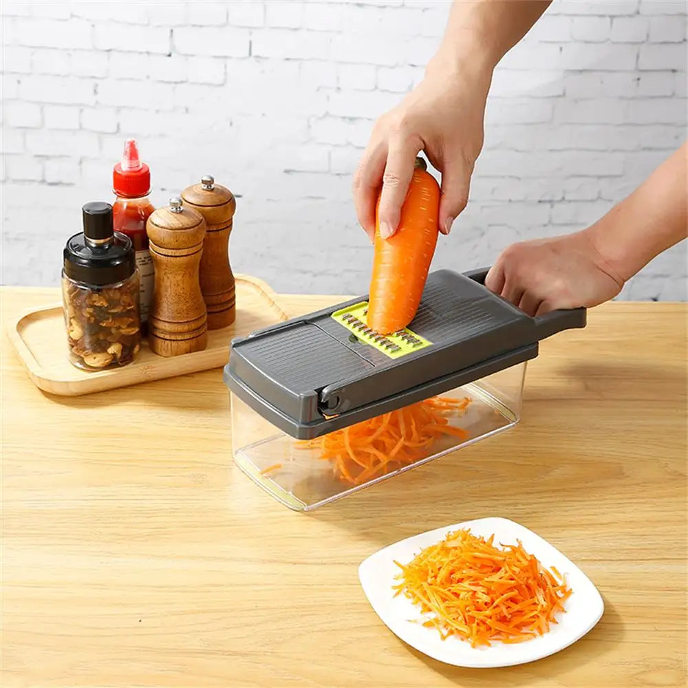 14/16-in-1 Multifunctional Vegetable Chopper and Onion Cutter with Container