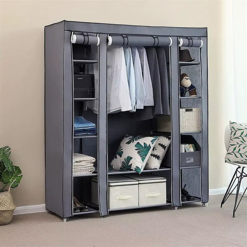 Foldable Wardrobe Closet Organizer for Bedroom Clothes Storage with Shelves