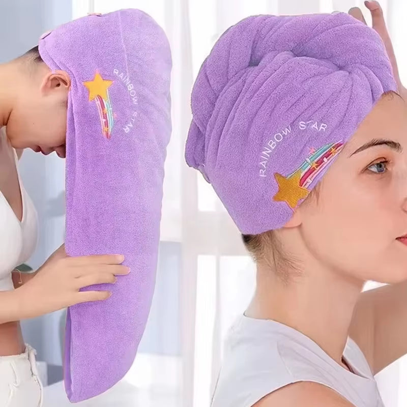 Quick Dry Hair Towel Cap – Soft Absorbent Turban for Women & Girls