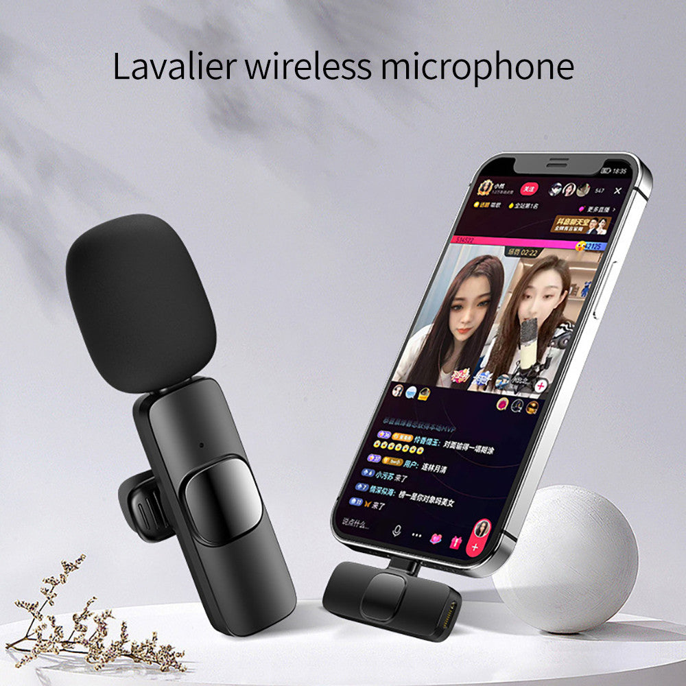Wireless Lavalier Microphone for Audio & Video Recording, Portable Clip-On Mic for Smartphones & Cameras