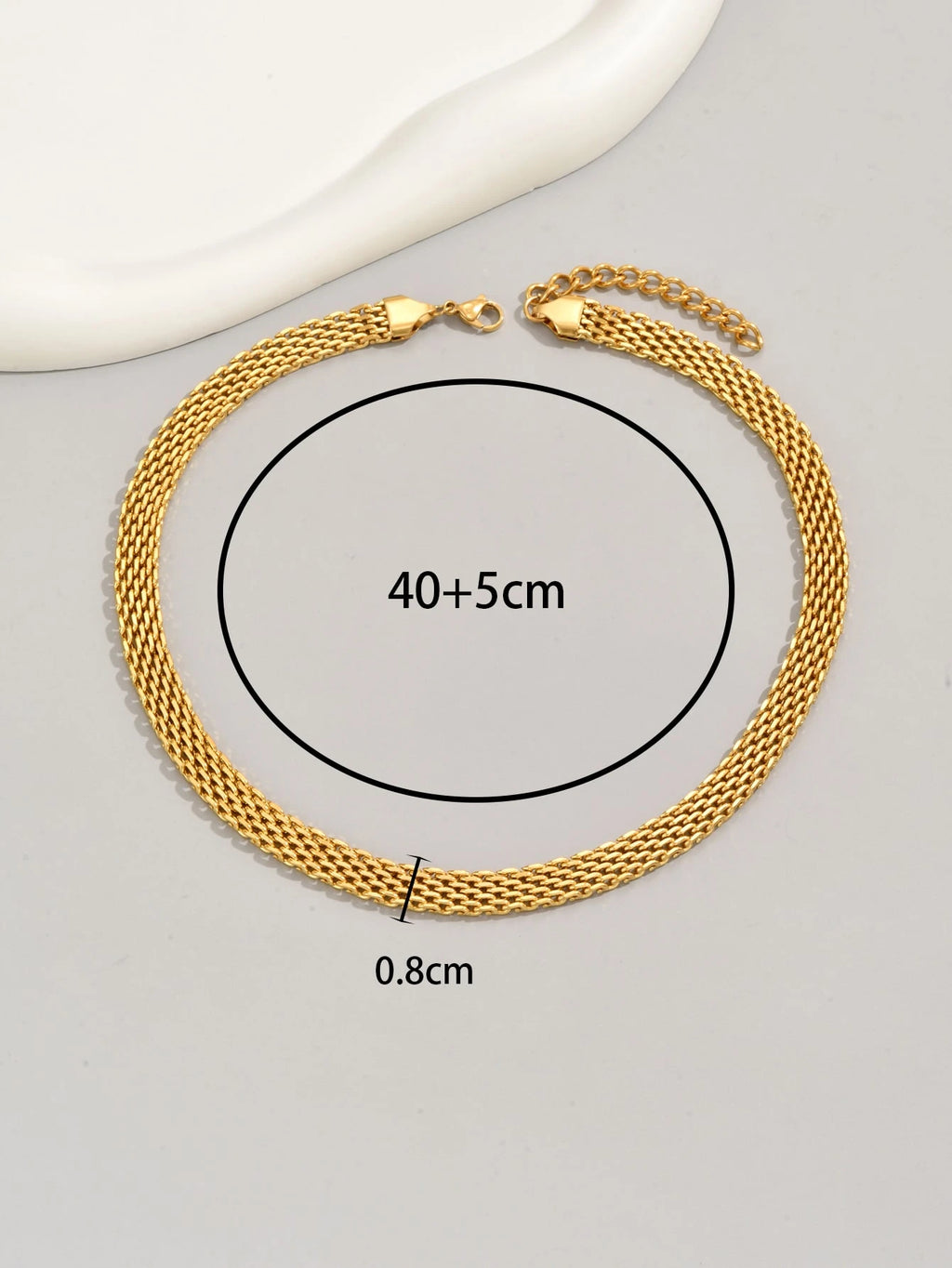18K Gold Plated Chunky Mesh Chain Necklace